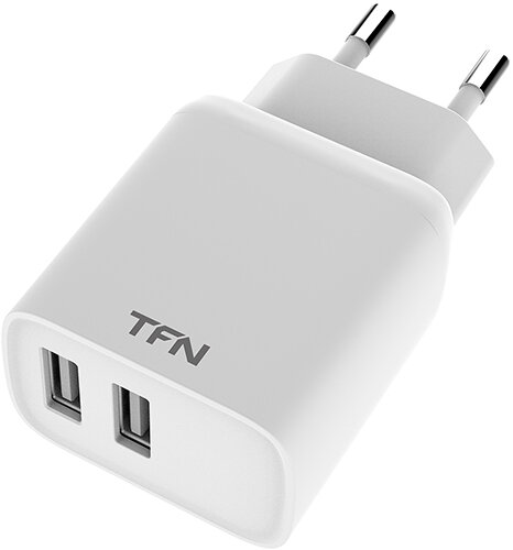

Сетевое зарядное устройство TFN Rapid+ 12Вт, 2xUSB, 2.4A, белый (TFN-WCRPD12W2UWH), Rapid+