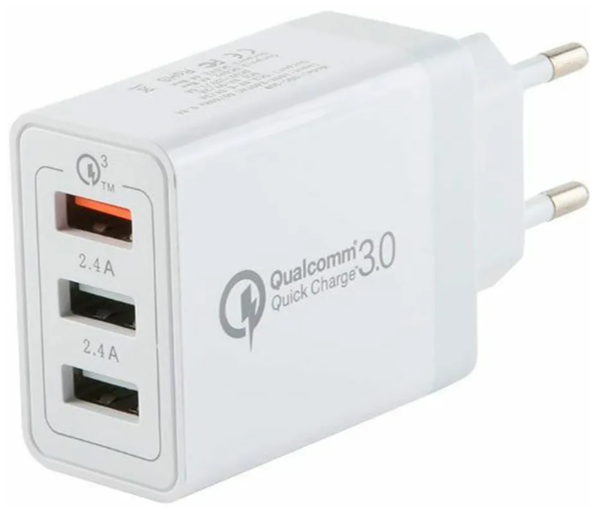 

Сетевое зарядное устройство mObility mt-27 12Вт, 3xUSB, Quick Charge, 3A, белый (УТ000018112), mt-27