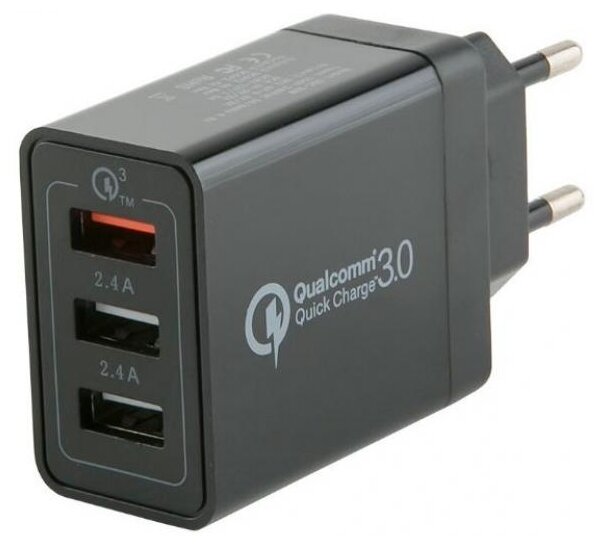 

Сетевое зарядное устройство mObility mt-27 12Вт, 3xUSB, Quick Charge, 3A, черный (УТ000018113), mt-27