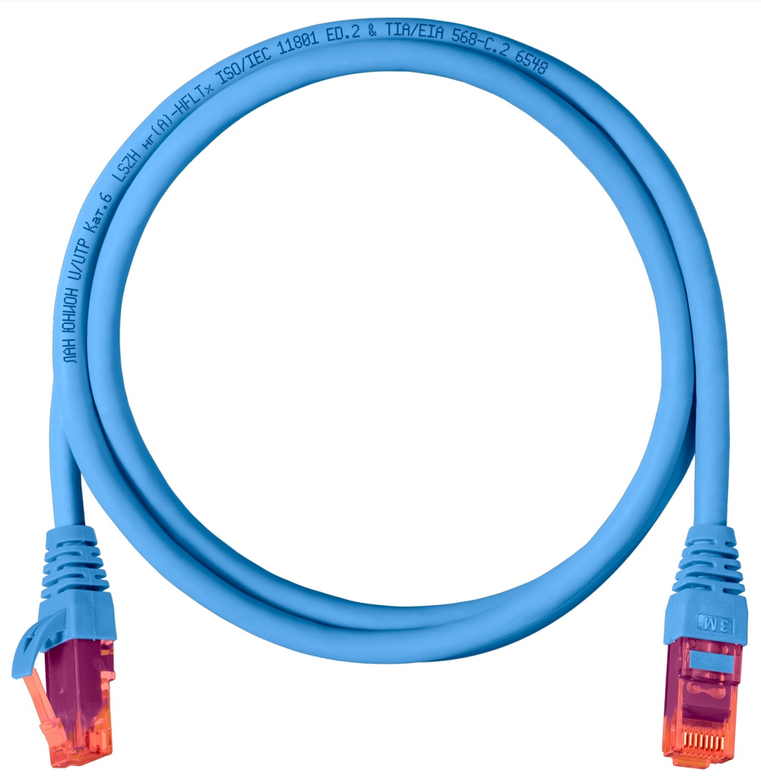 Патч-корд UTP кат.6, 1м, RJ45-RJ45, синий, CU, LSZH, LAN Union (ЛЮ-ШКС-6.10Н.25) - фото 1