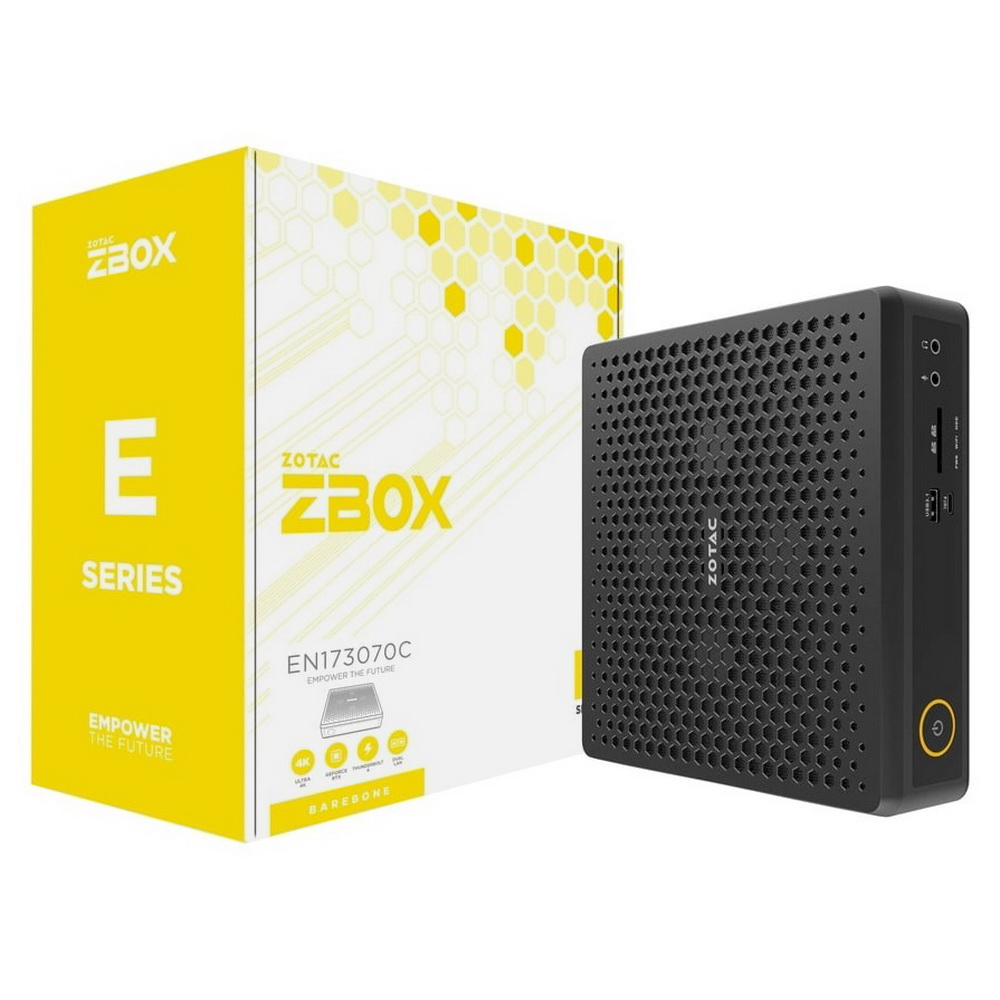 

Неттоп-платформа Zotac ZBOX E ZBOX-EN173070C-BE, Intel Core i7-11800H 2.3 ГГц 2xDDR4 SODIMM, 1x2.5" HDD/SSD, 1xM.2 SSD, NVIDIA RTX 3070-8Gb, WiFi, BT, черный (ZBOX-EN173070C-BE), ZBOX-EN173070C-BE