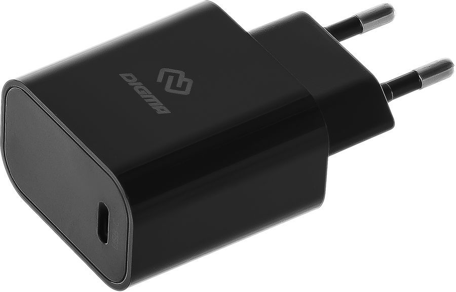 

Сетевое зарядное устройство Digma DGW2C 20Вт, USB type-C, Quick Charge, PD, 3A, черный (DGW2C0F010BK), DGW2C
