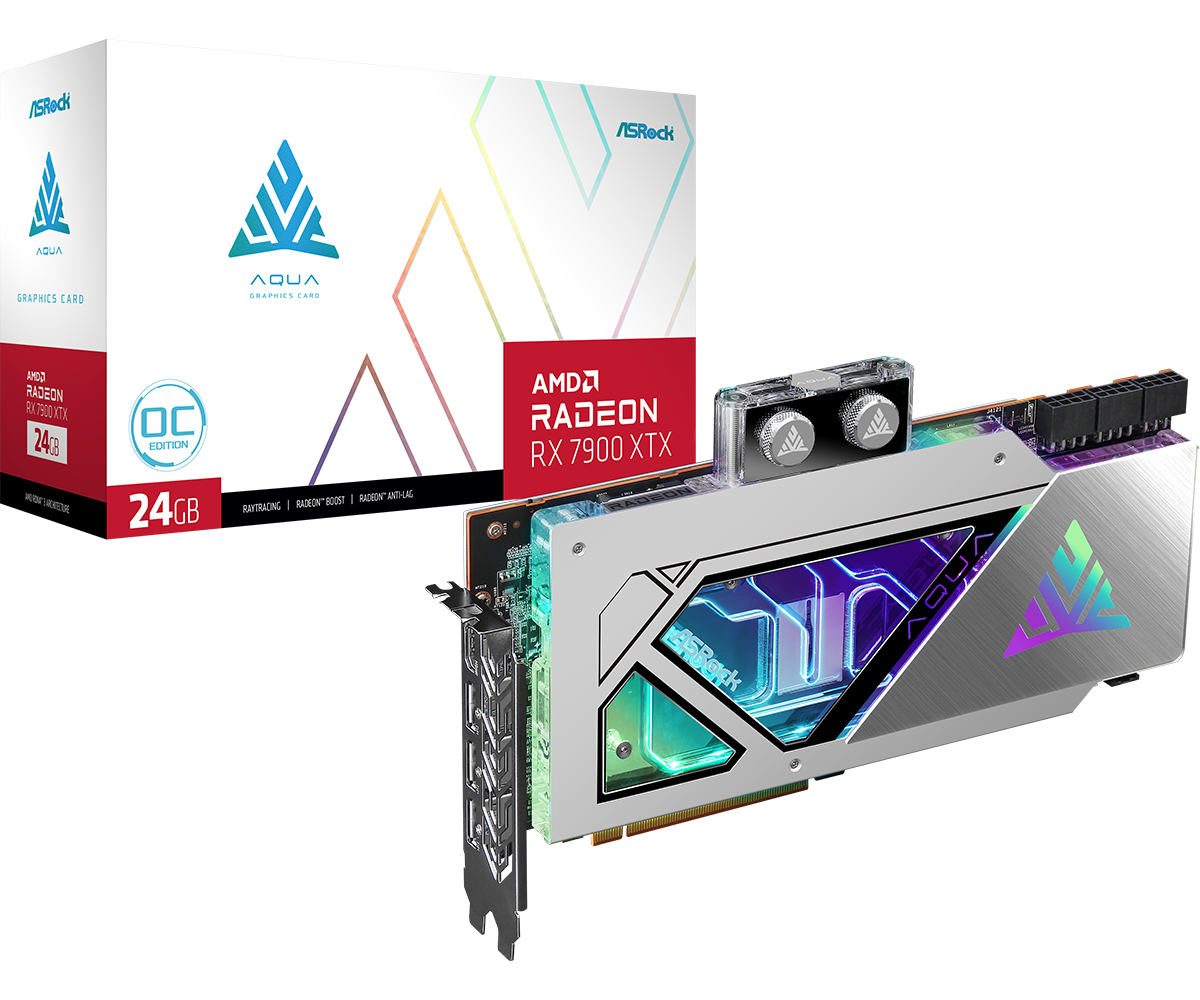 Видеокарта ASRock AMD Radeon RX 7900 XTX AQUA 24GB OC, 24Gb DDR6