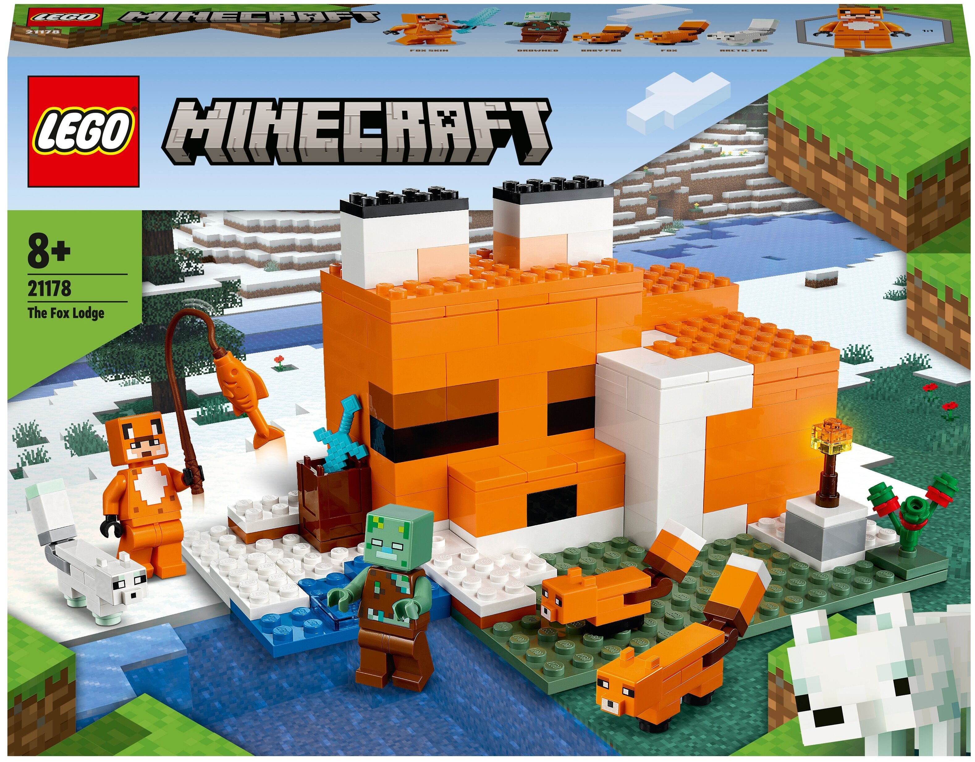 

Конструктор LEGO Minecraft Лисья хижина, деталей: 193 (21178), Minecraft Лисья хижина