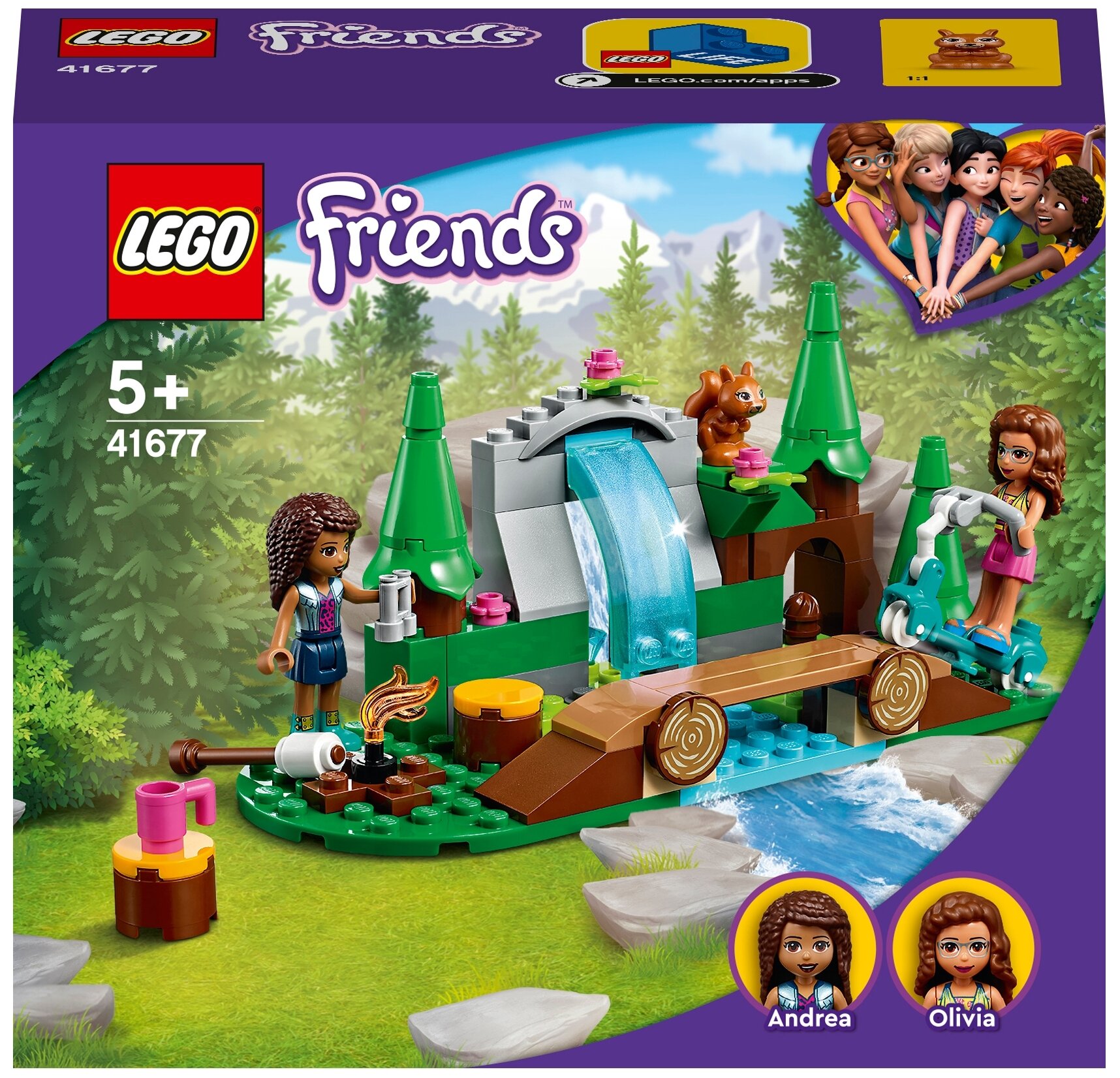 Конструктор LEGO Friends Лесной водопад, деталей: 93