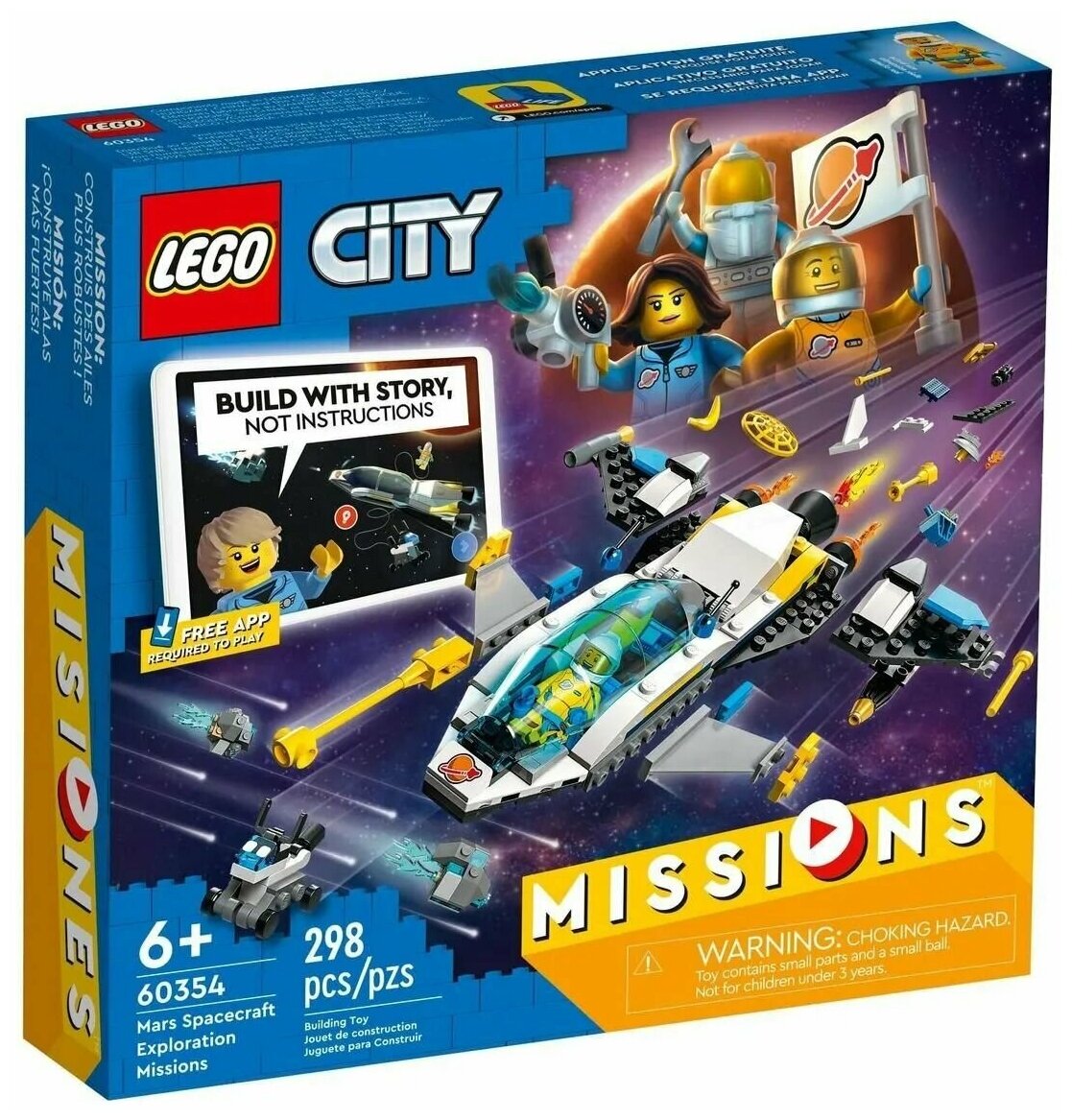 

Конструктор LEGO City Космическая экспедиция для исследования Марса, деталей: 298 (60354), City Космическая экспедиция для исследования Марса
