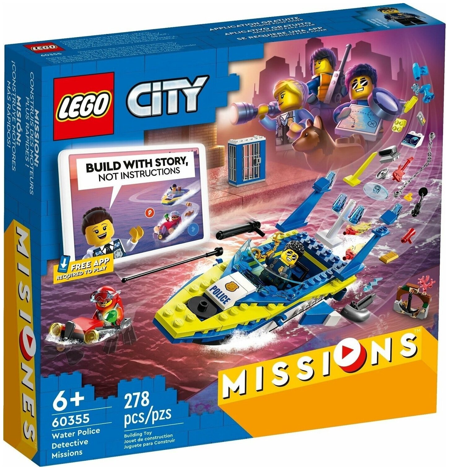 Конструктор LEGO City Детективные миссии водной полиции, деталей: 278