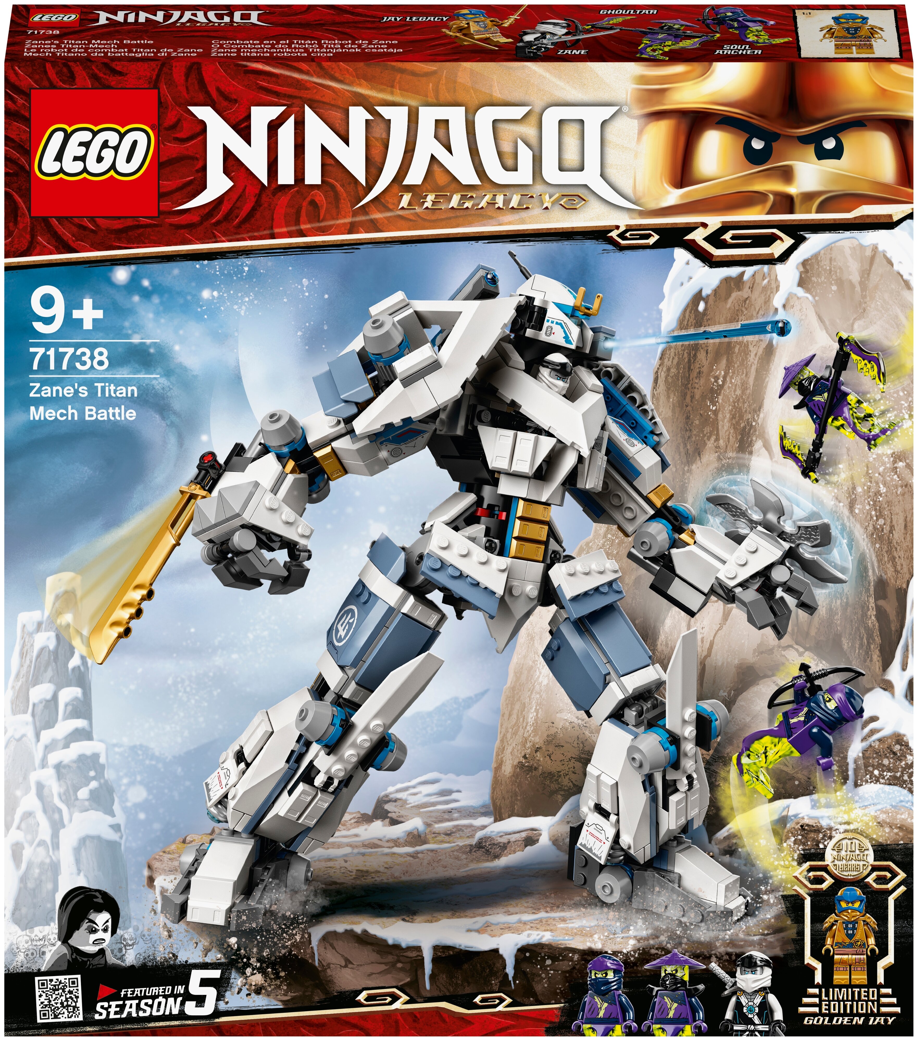 

Конструктор LEGO Ninjago Битва с роботом Зейна, деталей: 840 (71738), Ninjago Битва с роботом Зейна