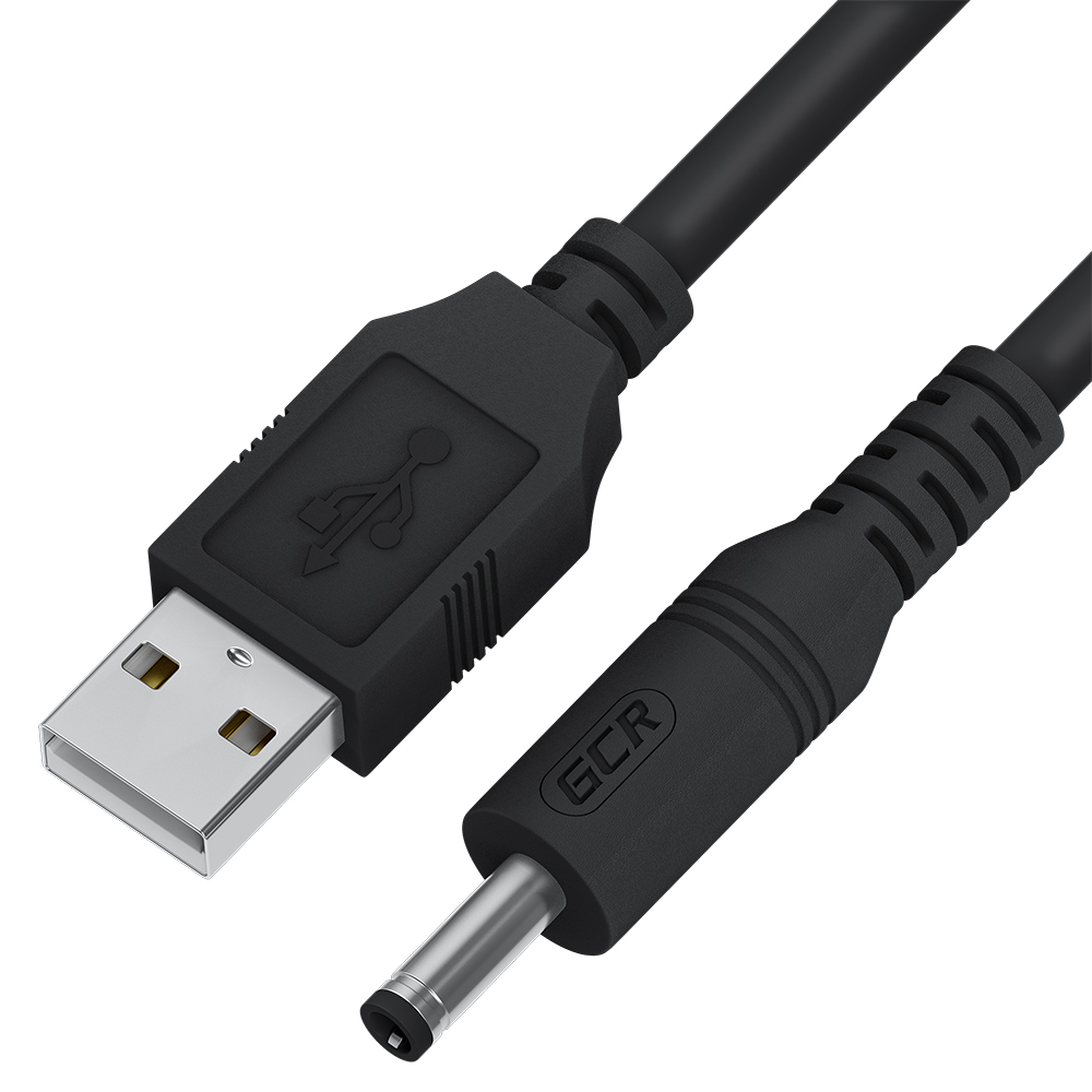 

Кабель питания USB 2.0(Am)- DC Jack 5.5mm, 1 м, черный Greenconnect GCR-53415 (GCR-53415), GCR-53415