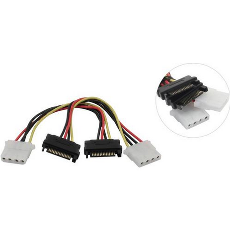 

Кабель-переходник питания (адаптер) Molex-SATA Akasa, 1.5 мм, прямой (AK-CBPW03-KT02)
