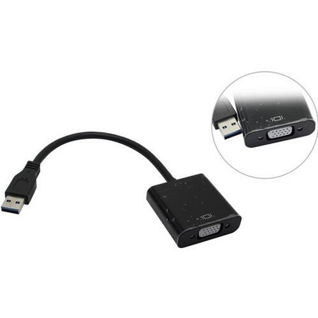 Переходник (адаптер) USB 3.0(Am)-VGA(f), черный B&P