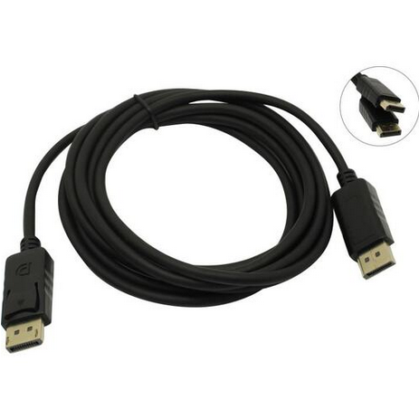 

Кабель DisplayPort(20F)-DisplayPort(20M), 3 м, черный B&P