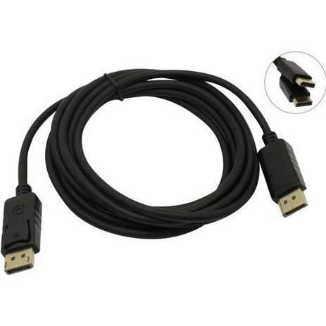 Кабель DisplayPort(20F)-DisplayPort(20M), 3 м, черный B&P