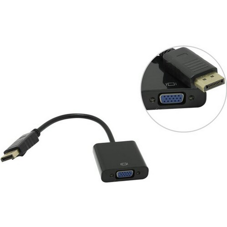 

Кабель-переходник (адаптер) DisplayPort(20M)-VGA(15F), 10 см, черный B&P