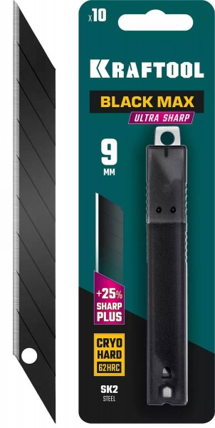 

Лезвия для ножа, лезвие: 9мм / сегментированное / отламывающееся, Kraftool BLACK MAX (09602-09-S10)