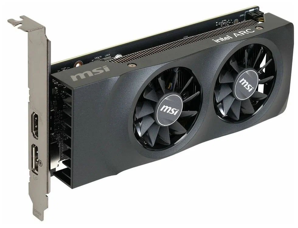 

Видеокарта MSI Intel Arc A380 LP 2X, 6Gb DDR6, 96 бит, PCI-E, HDMI, DP, Retail (A380 LP 2X 6G), LP 2X