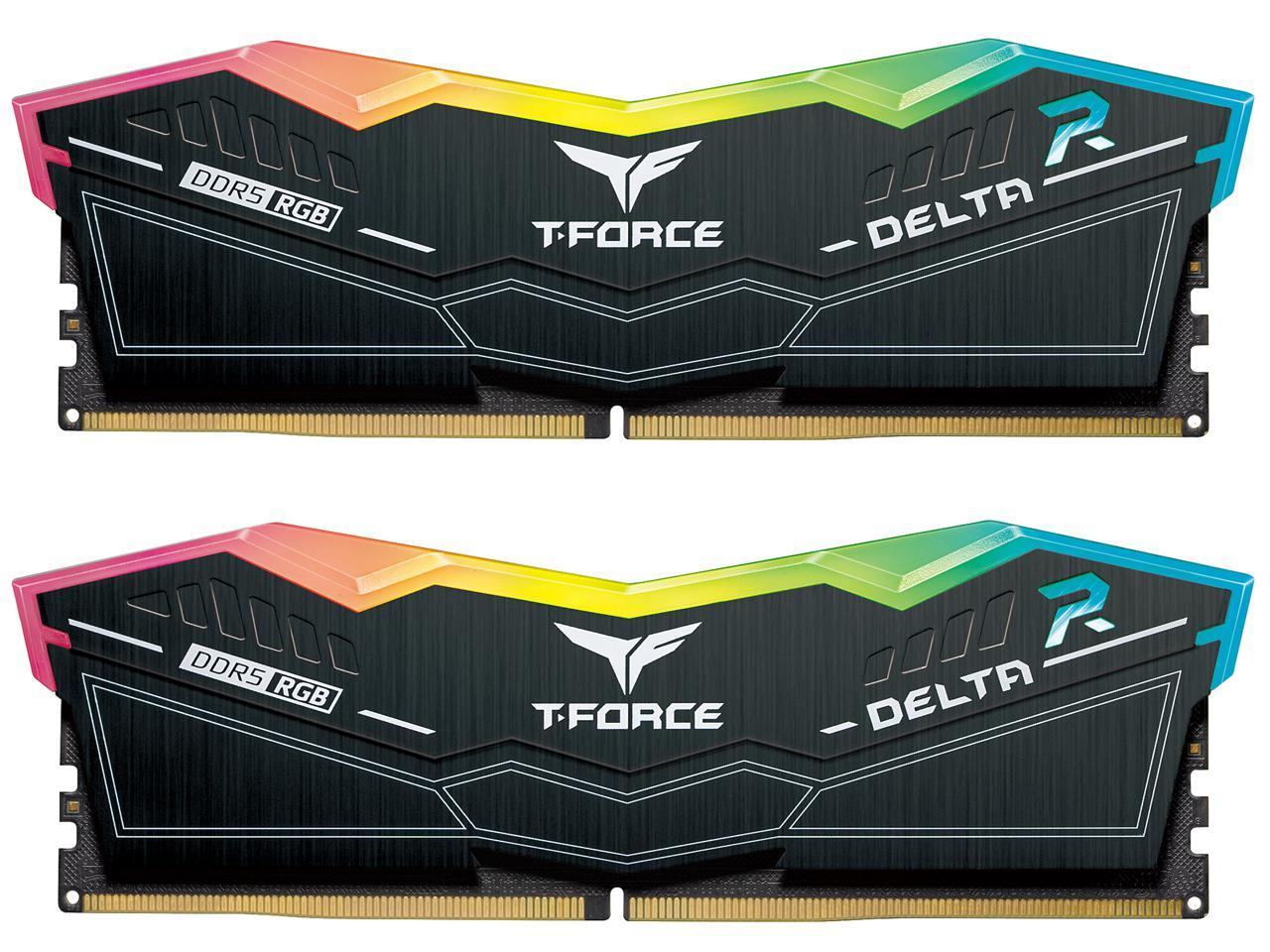 Комплект памяти DDR5 DIMM 32Gb (2x16Gb), 6000MHz, CL30, 1.35 В, Team Group, T-Force Delta RGB Black (TG_FF3D532G6000HC30DC01) Retail