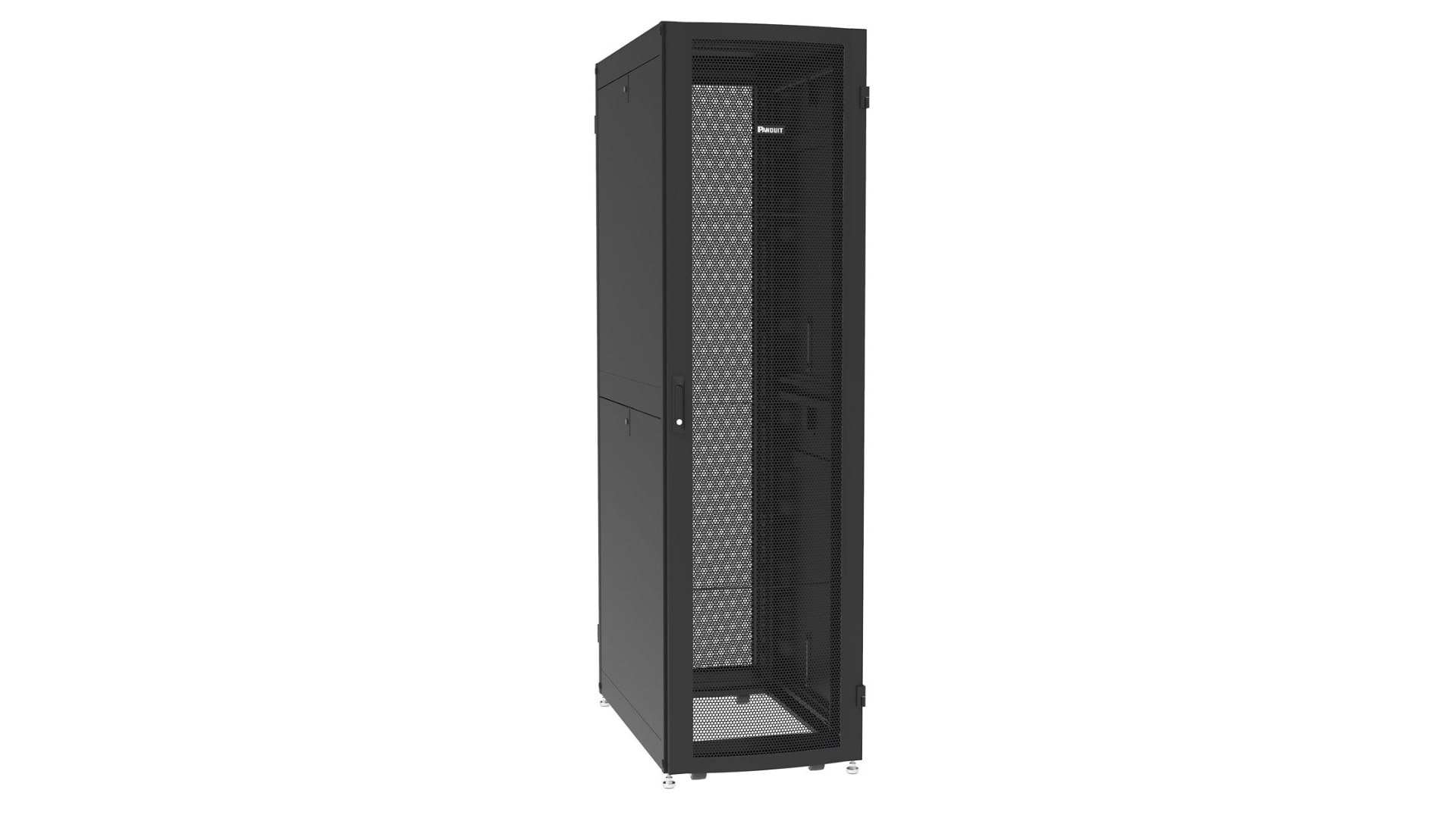 Шкаф телекоммуникационный напольный 48U 600x1200 мм, перфорация, черный, Panduit DNE6822B (DNE6822B)