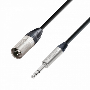 

Кабель XLR(M)-Jack 6.3mm(M), экранированный, 3 м, черный Adam Hall 5 Star (K5BMV0300)