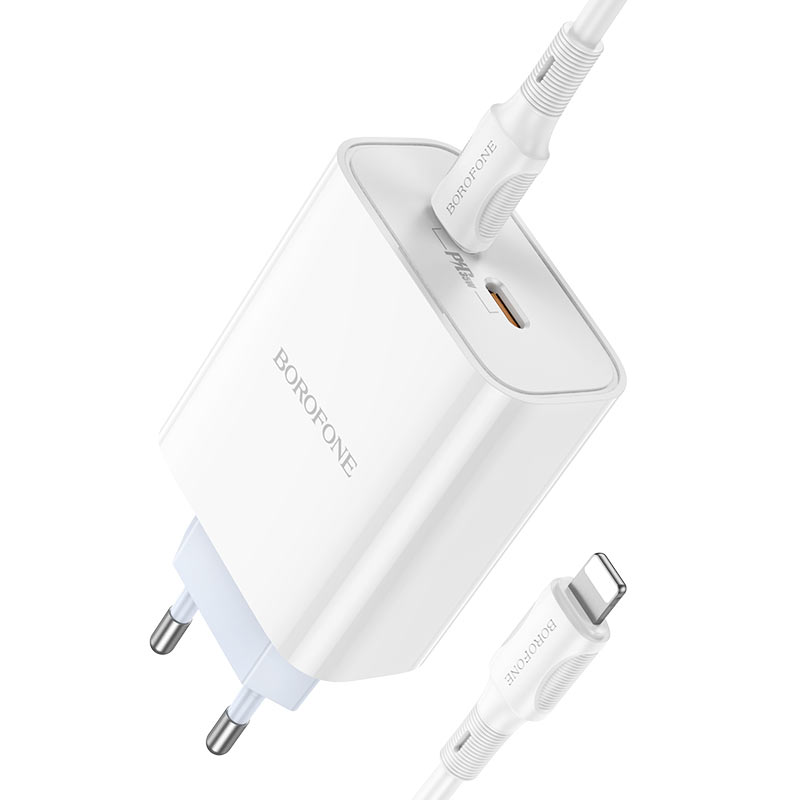 

Сетевое зарядное устройство Borofone BA73A Young 35Вт, 2xUSB type-C, Quick Charge, PD, 3A, белый (974443388404), USB Type-C - Lighting 8-pin, BA73A Young