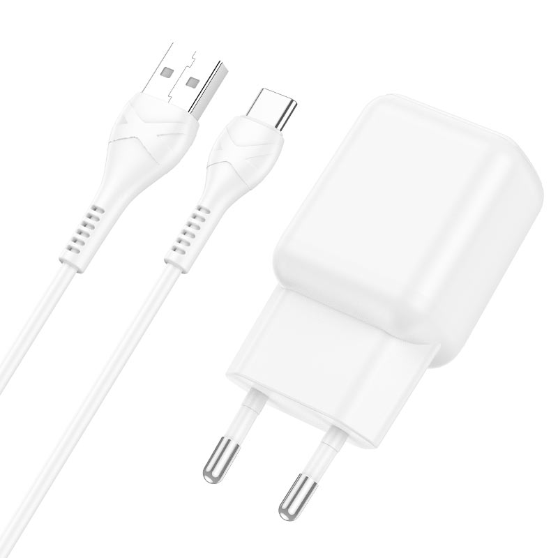 

Сетевое зарядное устройство Hoco C96A, USB, 2.1A, белый, кабель USB Type C, C96A
