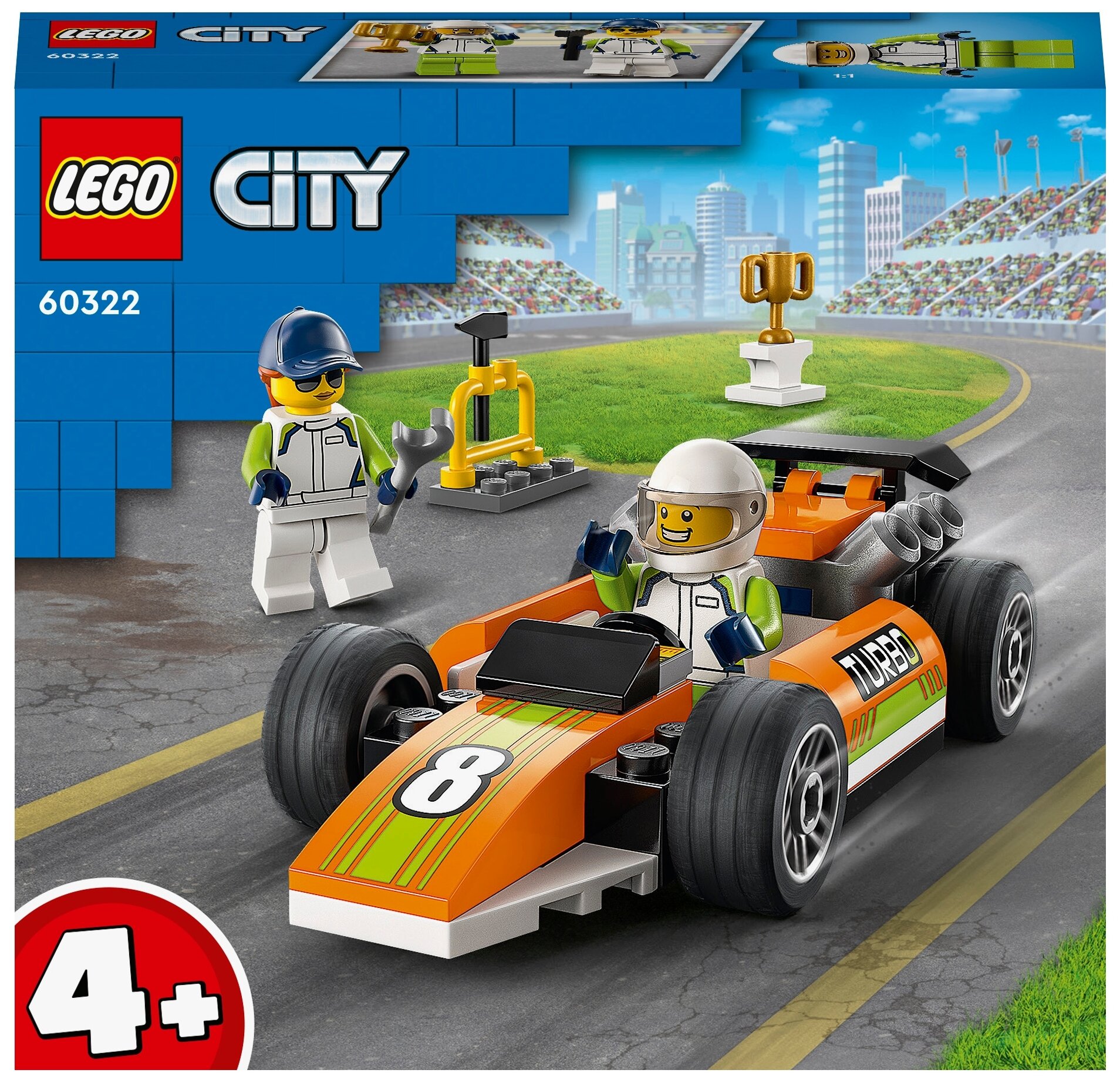 

Конструктор LEGO City Гоночный автомобиль, деталей: 46 (60322), City Гоночный автомобиль