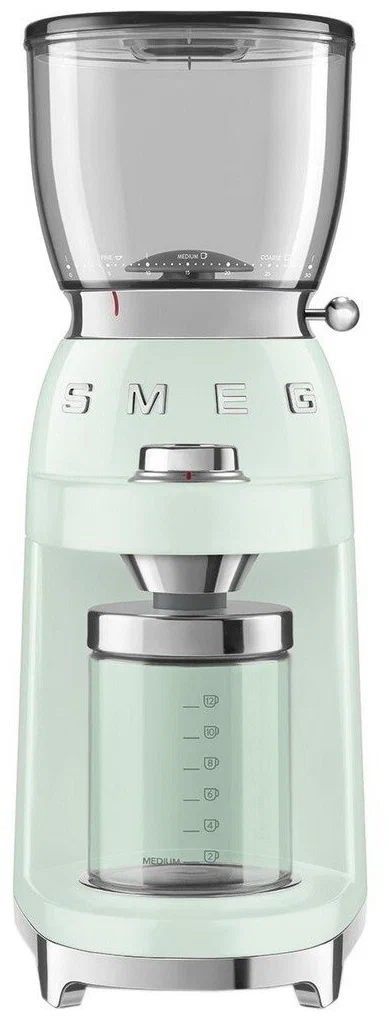 

Кофемолка SMEG CGF01PGEU, жернова, регулировка помола, 350 г, 150 Вт, пастельный зеленый (CGF01PGEU), CGF01PGEU