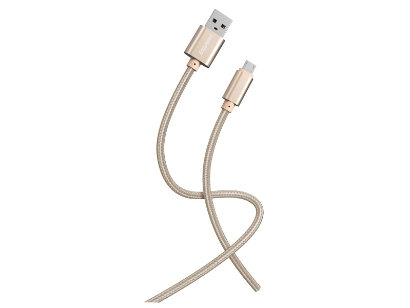 

Кабель USB 2.0(Am)-Micro USB 2.0(Bm), 3A 1 м, золотистый Smartbuy S02 (iK-12-S02g)