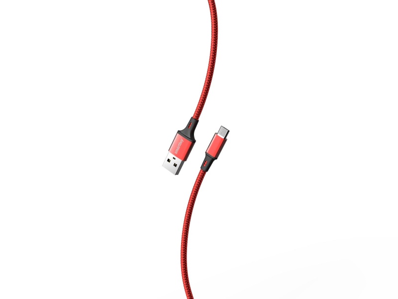 

Кабель USB 2.0(Am)-Micro USB 2.0(Bm), 3A 2 м, черный/красный Smartbuy S14 (iK-22-S14rb), 0