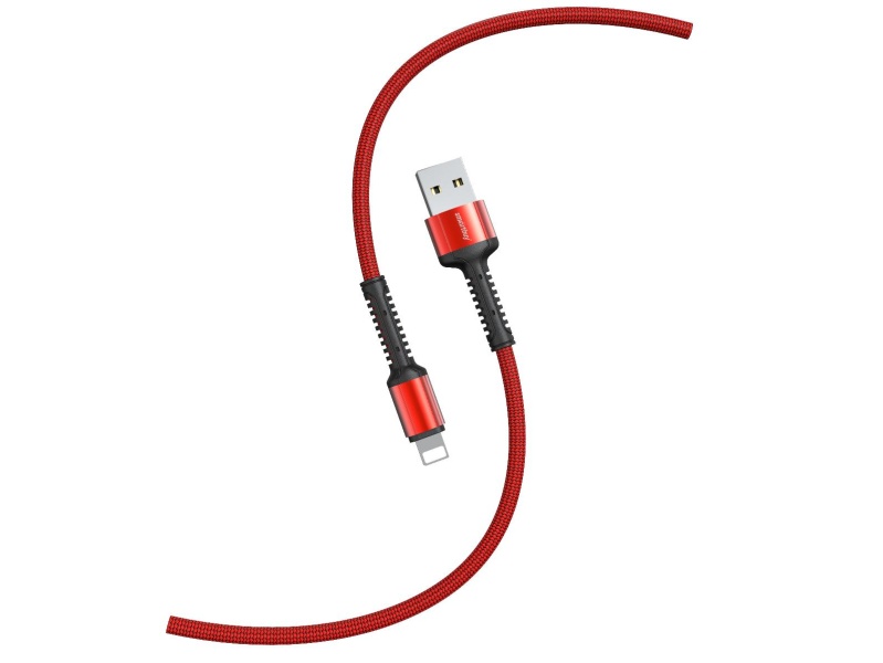 

Кабель USB 2.0(Am)-Lightning 8-pin(m), быстрая зарядка, 3A 1 м, черный/красный Smartbuy S26 (iK-512-S26r)