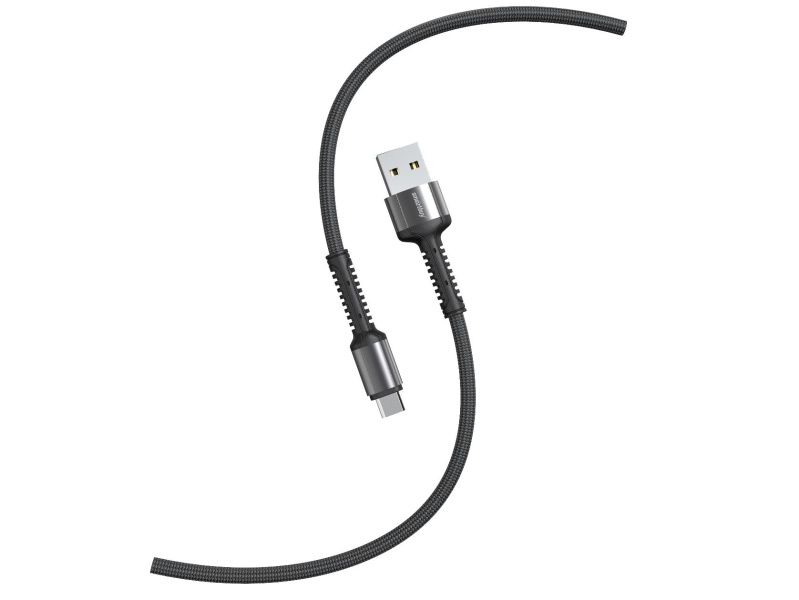 

Кабель USB 2.0(Am)-Micro USB 2.0(Bm), быстрая зарядка, 3A 1 м, черный/серебристый Smartbuy S26 (iK-12-S26bg)