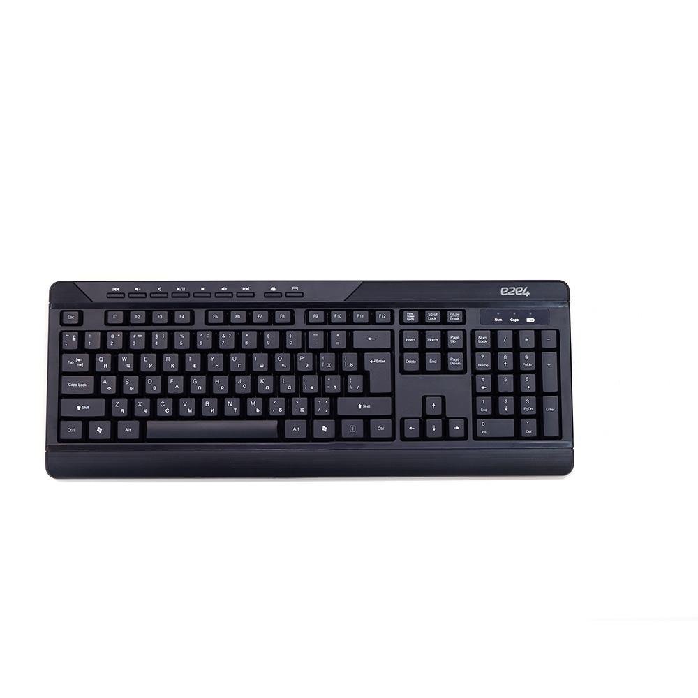 Клавиатура e2e4 KM203, беспроводной, черный (OT-KM203B-WL) б/у, после ремонта, следы эксплуатации, комплект: упаковка, Bluetooth адаптер