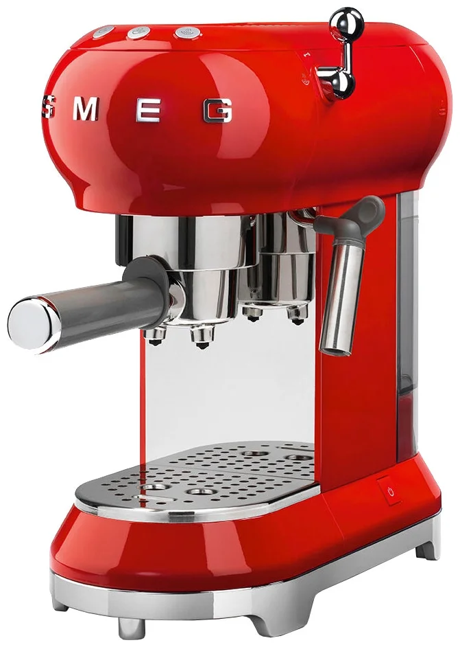 

Кофеварка рожковая SMEG 50's Style ECF01RDEU, 1.35 кВт, кофе молотый / зерновой, 1 л, Капучинатор, красный (ECF01RDEU), ECF01RDEU