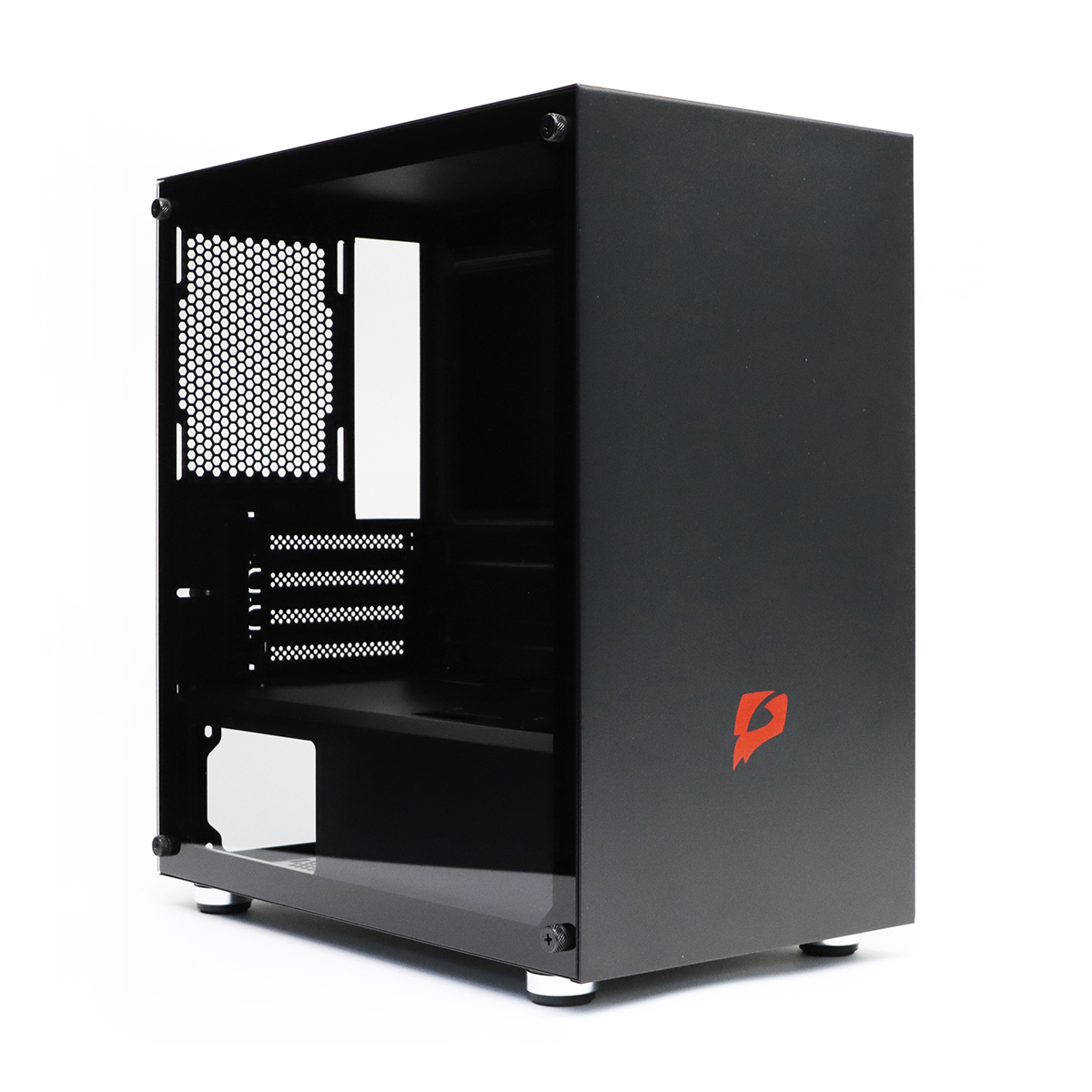Корпус e2e4 ExtremeGamer GCM-01 Tempered Glass, mATX, Mini-Tower, USB 3.0, черный, Без БП (OT-GCM-01-B) б/у, небольшая царапина на фронтальной панели, полный комплект, не использовался
