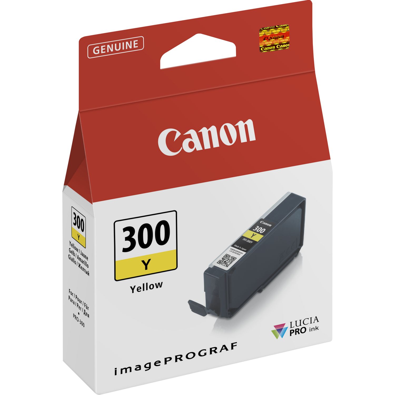 

Картридж струйный Canon PFI-300Y EUR/OCN (4196C001), желтый, оригинальный, объем 14 мл для Canon IMAGEPROGRAF PRO-300, PFI-300Y EUR/OCN