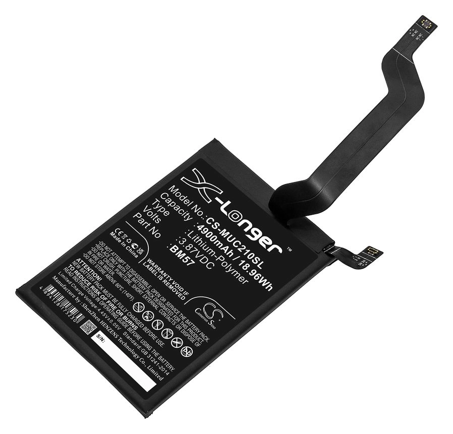 

Аккумулятор CameronSino CS-MUC210SL/BM57 для Xiaomi POCO X3 GT, 3.87 В, 4900mAh, CS-MUC210SL
