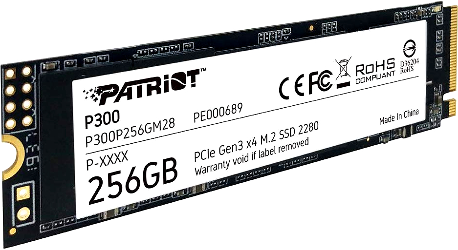 Твердотельный накопитель (SSD) Patriot 256Gb P300, 2280, M.2, NVMe (P300P256GM28) Bulk (OEM) - фото 1