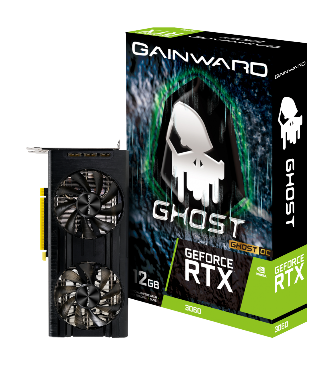 

Видеокарта GAINWARD NVIDIA GeForce RTX 3060 GHOST OC, 12Gb DDR6, 192 бит, PCI-E, DVI, HDMI, 3DP, Retail (NE63060T19K9-190AU), GHOST OC