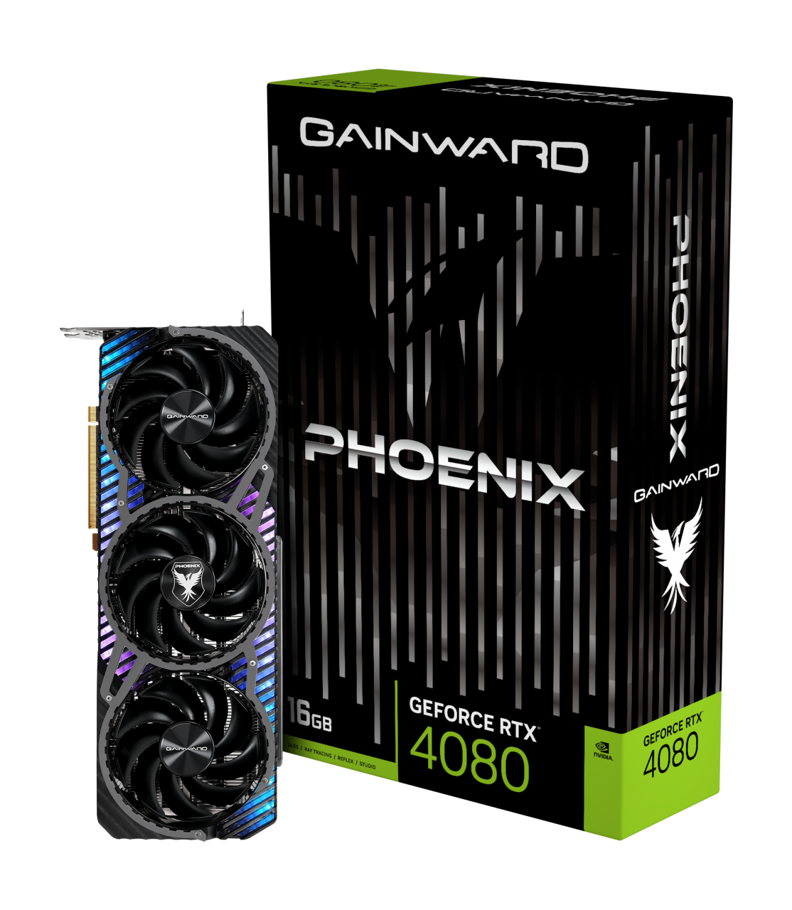 

Видеокарта GAINWARD NVIDIA GeForce RTX 4080 Phoenix, 16Gb DDR6X, 256 бит, PCI-E, HDMI, 3DP, Retail (NED4080019T2-1032X), Phoenix