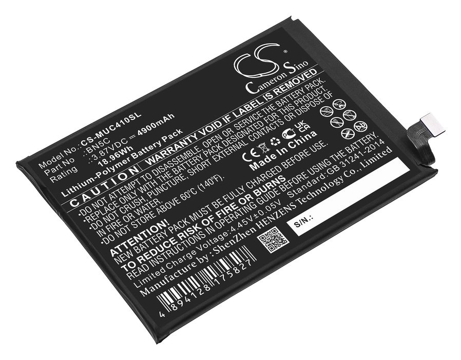 

Аккумулятор CameronSino CS-MUC410SL/BN5C для Xiaomi POCO M4 Pro 5G, 3.87 В, 4900mAh, CS-MUC410SL