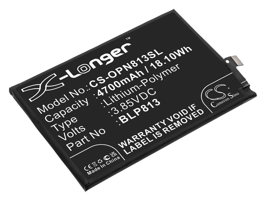 

Аккумулятор CameronSino CS-OPN813SL/BLP813 для OnePlus Nord N100, 3.85 В, 4700mAh, CS-OPN813SL
