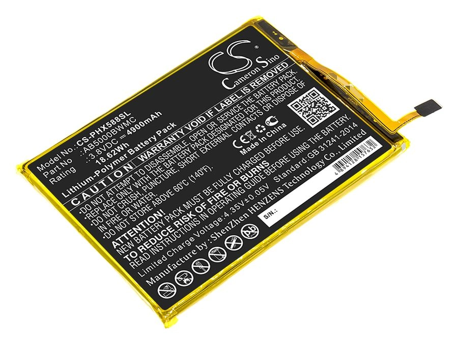 

Аккумулятор CameronSino CS-PHX588SL/AB5000BWMC для Philips Xenium CTX588, Xenium S386, Xenium CTS386, Xenium X588, 3.8 В, 4900mAh, CS-PHX588SL