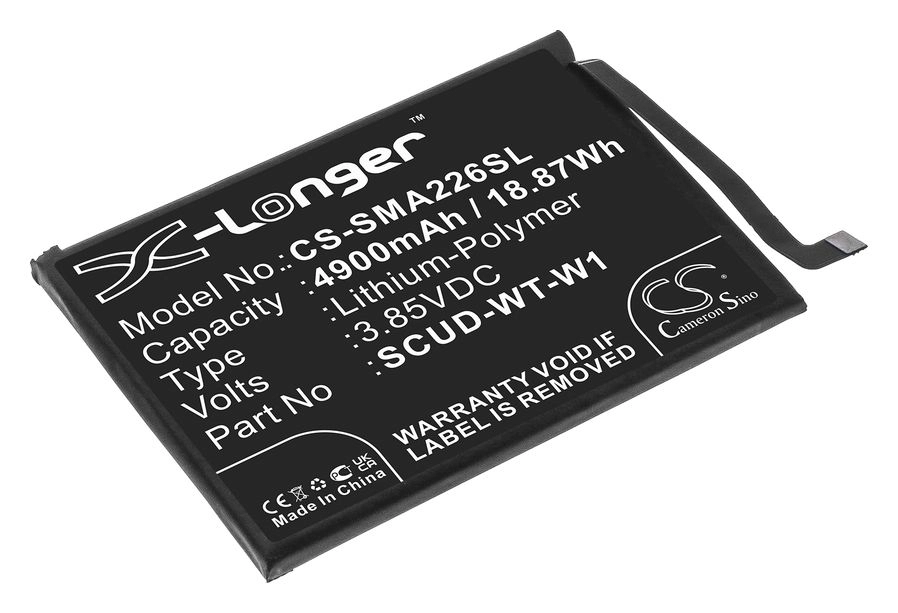 

Аккумулятор CameronSino CS-SMA226SL/SCUD-WT-W1 для Samsung Galaxy A22s 5G, Galaxy F22 5G, 3.85 В, 4900mAh, CS-SMA226SL