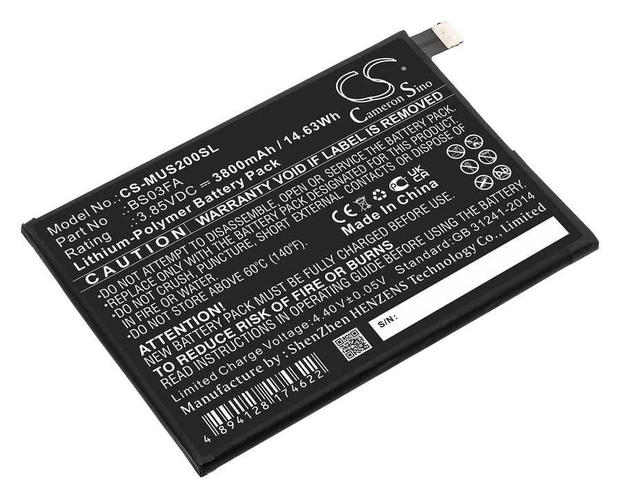 

Аккумулятор CameronSino CS-MUS200SL/BS03FA Black Shark 2, Black Shark 2 Pro, 3.85V, 3.8 А·ч, CS-MUS200SL