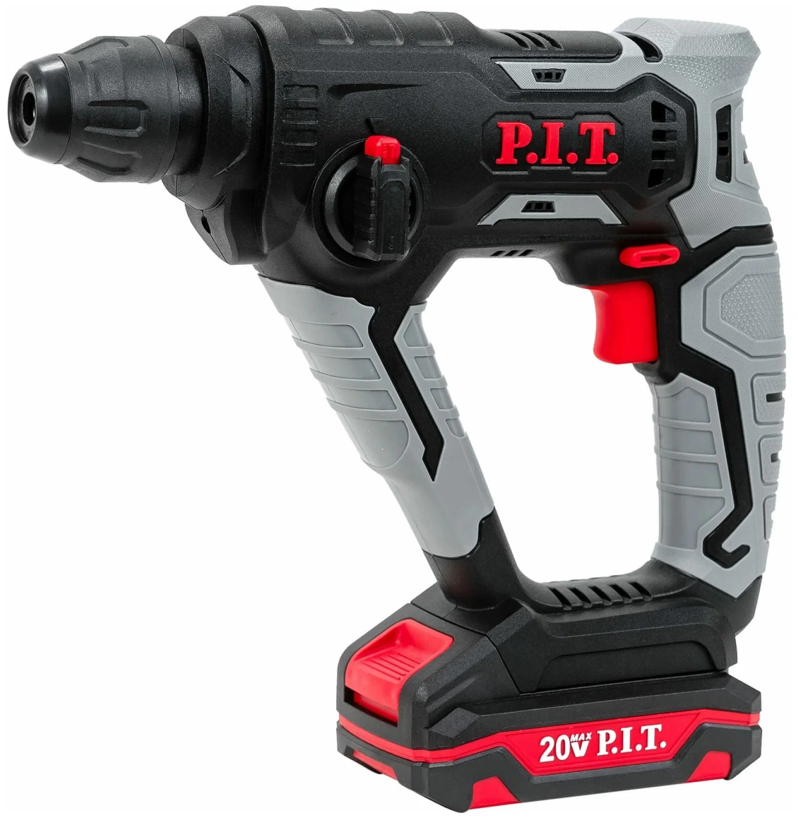 

Перфоратор P.I.T. PBH20H-18A / 1, аккумуляторный, SDS-Plus, 1.4 Дж, 1100 об/мин, 5500 уд/мин, 20 В, 2 А·ч, Li-Ion, один акб, пластиковый кейс, 2 кг (PBH20H-18A/1), PBH20H-18A / 1
