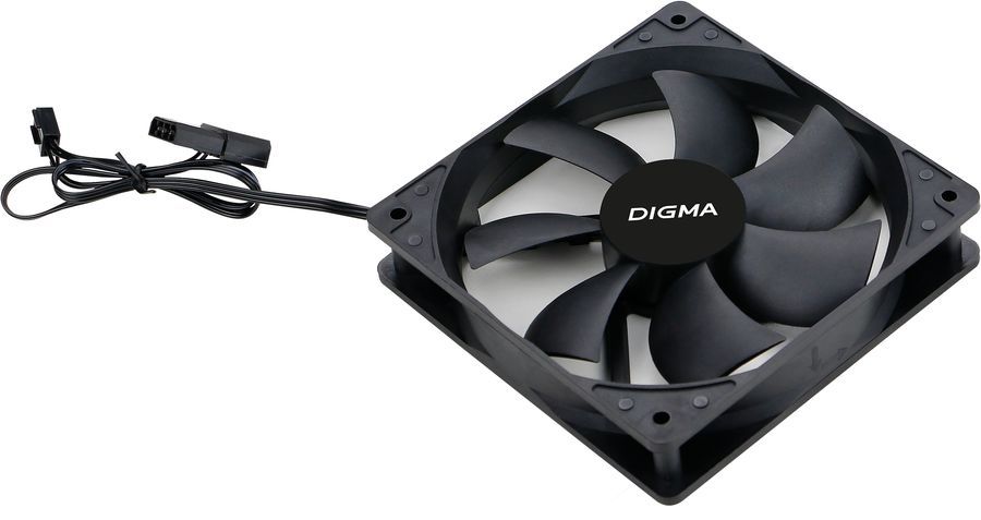 Вентилятор DIGMA DFAN-120-7, 120 мм, 1200rpm, 23 дБ, 3-pin+4-pin Molex, 1шт (DFAN-120-7) - фото 1