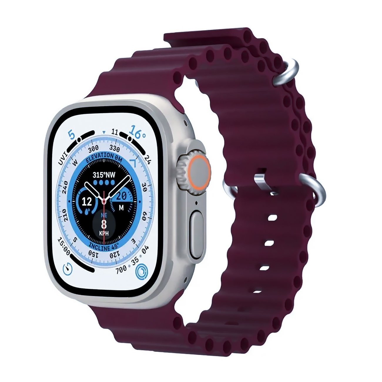 

Ремешок для Apple Watch, 38-41 мм, силиконовый, бордовый (214267), ApW26 Ocean Band