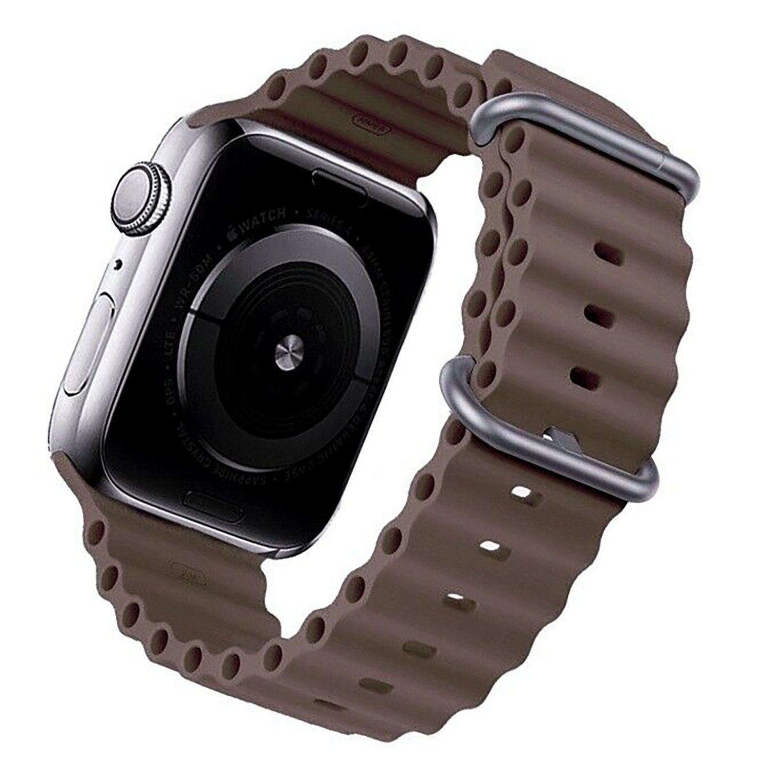 

Ремешок для Apple Watch, 42-49 мм, силиконовый, темно-серый (214249), ApW26 Ocean Band
