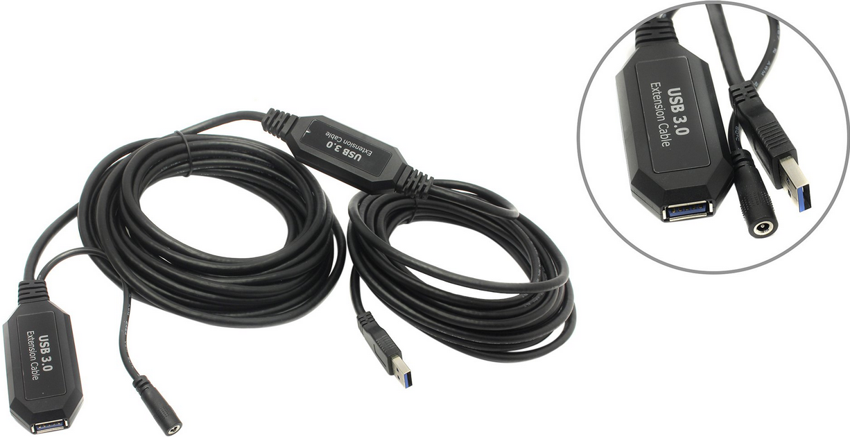 

Кабель-удлинитель USB 3.0(Af)-USB 3.0(Am) 10 м, черный (448737), 0