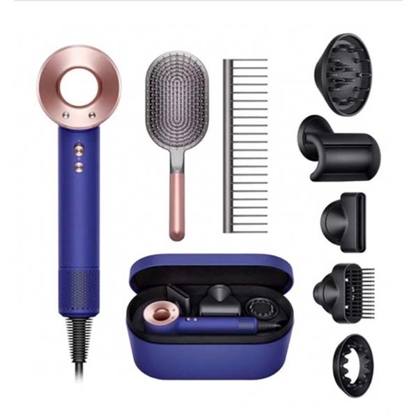 

Фен Dyson Supersonic HD07 1.6 кВт, режимов: 4, насадок: 5, ионизация, синий/розовый, HD07